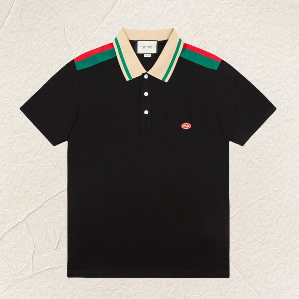 Gucci Color Block Polo Shirt (Black)